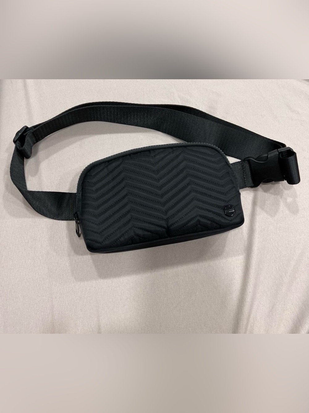 Black Quilted unisex Waist Bag